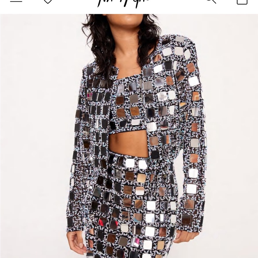 Nastygal - MIRROR SEQUIN EMBELLISHED JACKET